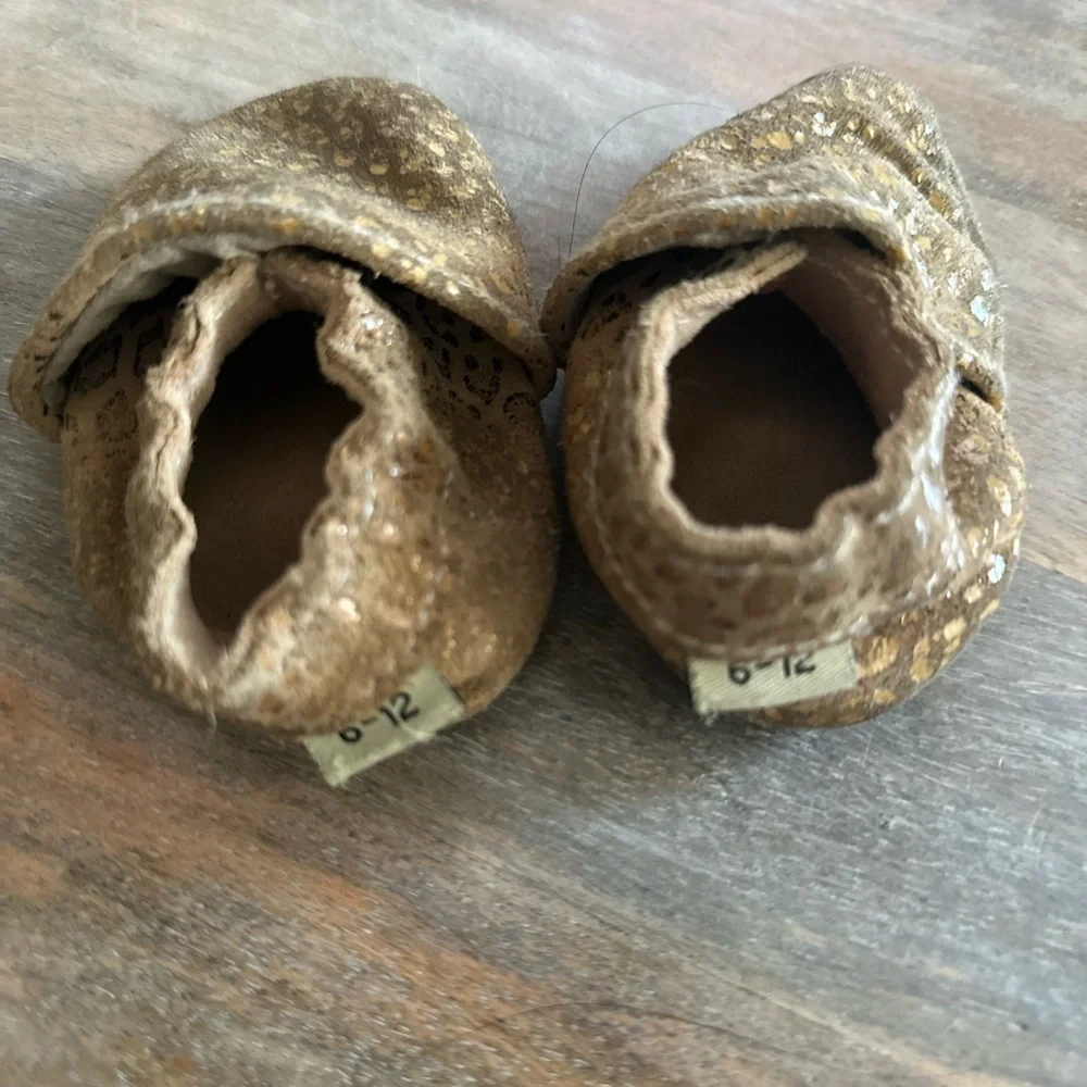 Suede Tan and Gold Leopard Print Shoes Moccasins